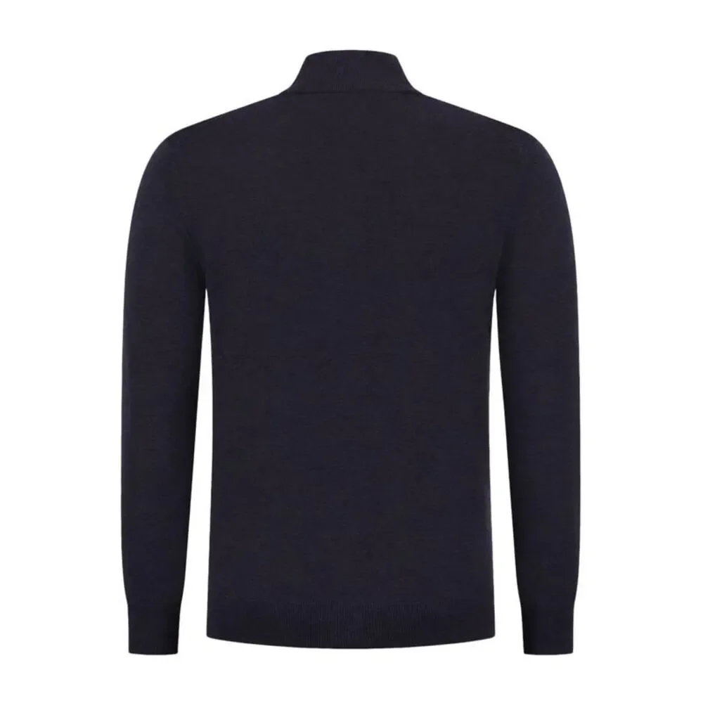 Zanone Men Wool High-Neck Sweater With Zip